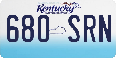 KY license plate 680SRN