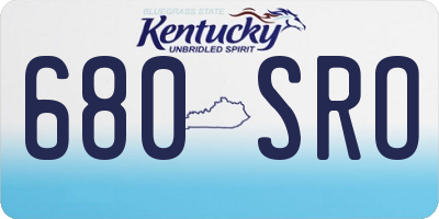 KY license plate 680SRO