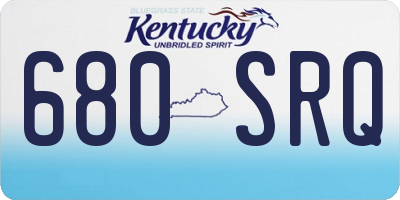 KY license plate 680SRQ