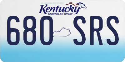 KY license plate 680SRS