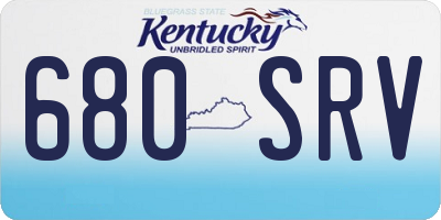 KY license plate 680SRV