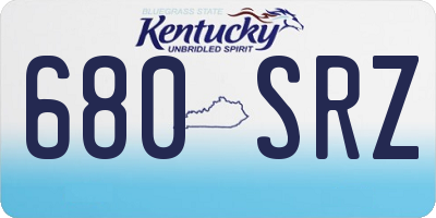 KY license plate 680SRZ