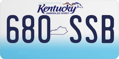 KY license plate 680SSB