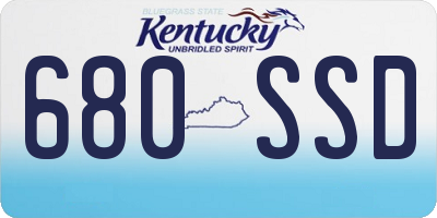 KY license plate 680SSD