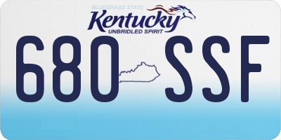 KY license plate 680SSF