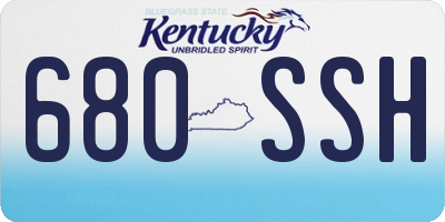 KY license plate 680SSH