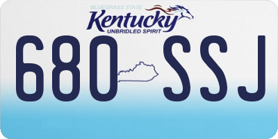 KY license plate 680SSJ