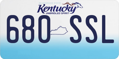 KY license plate 680SSL