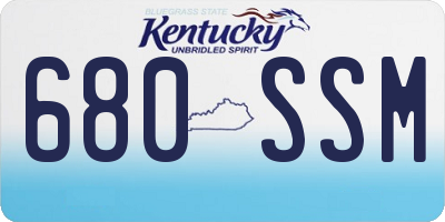 KY license plate 680SSM