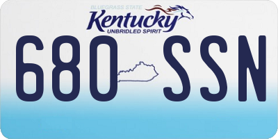 KY license plate 680SSN