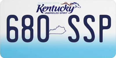 KY license plate 680SSP