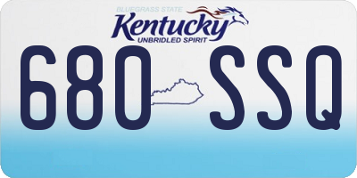 KY license plate 680SSQ