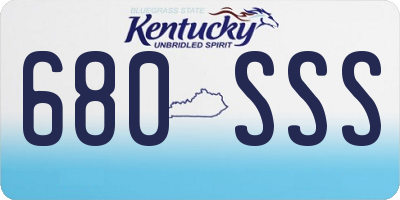KY license plate 680SSS