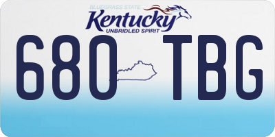 KY license plate 680TBG