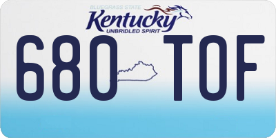 KY license plate 680TOF