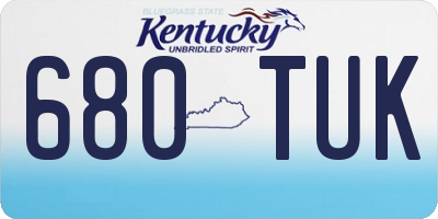 KY license plate 680TUK