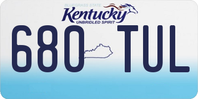 KY license plate 680TUL