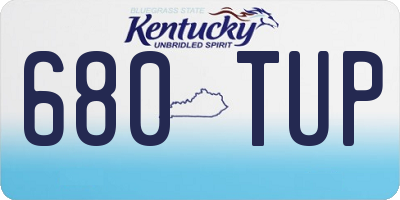KY license plate 680TUP