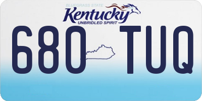 KY license plate 680TUQ