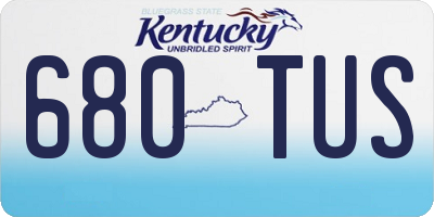 KY license plate 680TUS