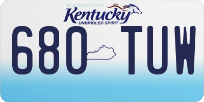 KY license plate 680TUW
