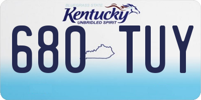 KY license plate 680TUY