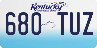 KY license plate 680TUZ