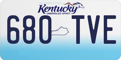 KY license plate 680TVE