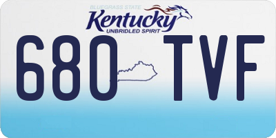 KY license plate 680TVF