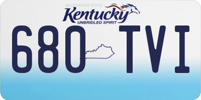 KY license plate 680TVI