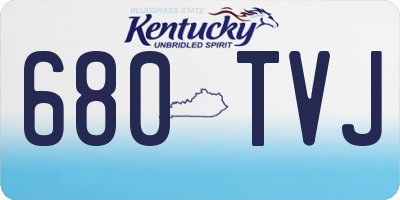 KY license plate 680TVJ