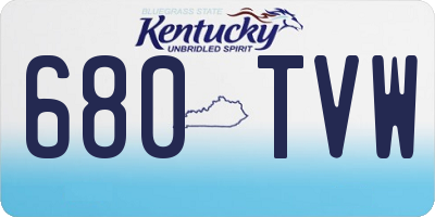 KY license plate 680TVW