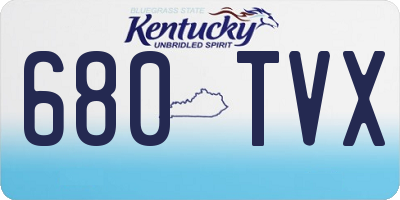 KY license plate 680TVX