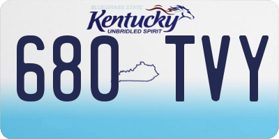 KY license plate 680TVY