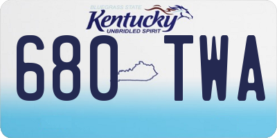 KY license plate 680TWA
