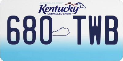 KY license plate 680TWB
