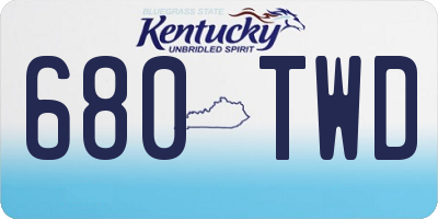 KY license plate 680TWD