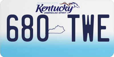 KY license plate 680TWE