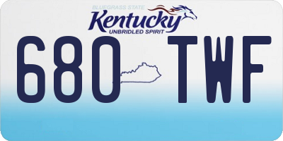 KY license plate 680TWF