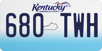 KY license plate 680TWH