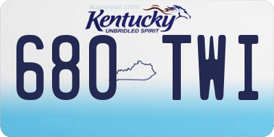 KY license plate 680TWI
