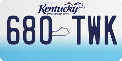 KY license plate 680TWK
