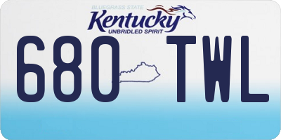KY license plate 680TWL