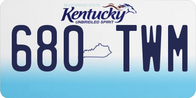 KY license plate 680TWM