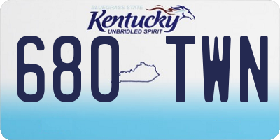 KY license plate 680TWN