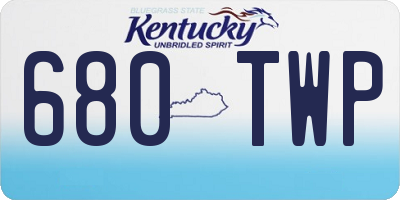 KY license plate 680TWP