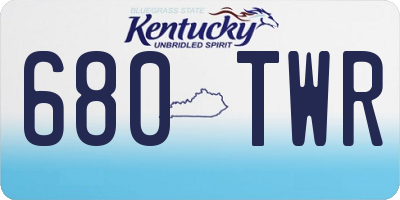 KY license plate 680TWR