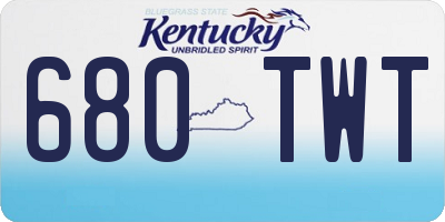 KY license plate 680TWT