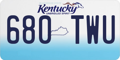 KY license plate 680TWU