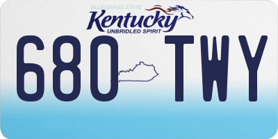 KY license plate 680TWY